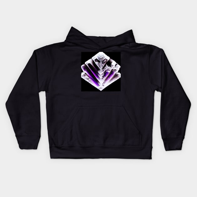 white and violet ice crystal Kids Hoodie by heartyARTworks